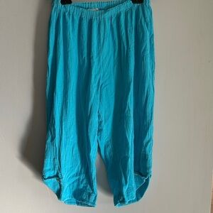 Oh My Gauze! Bright Turquoise Pull-On Pants